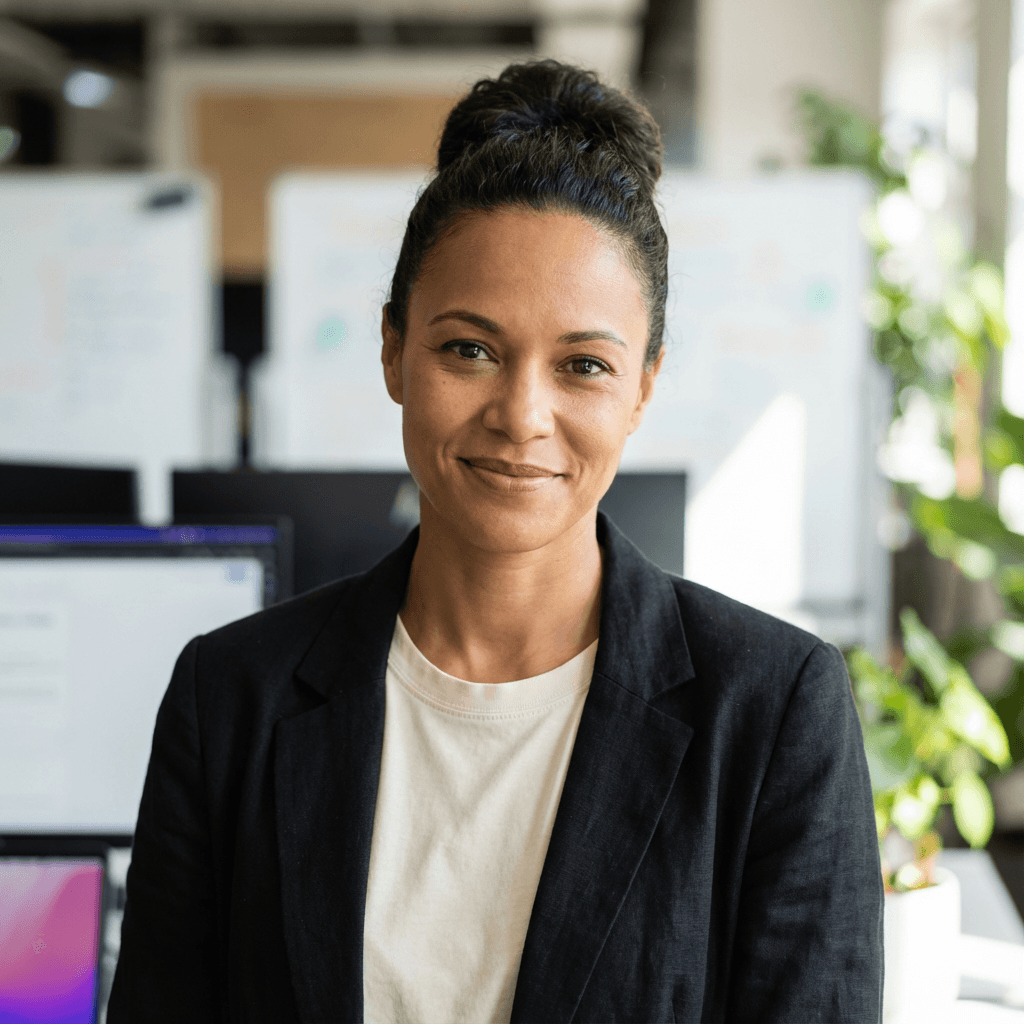 Melissa Grant standing in a modern office